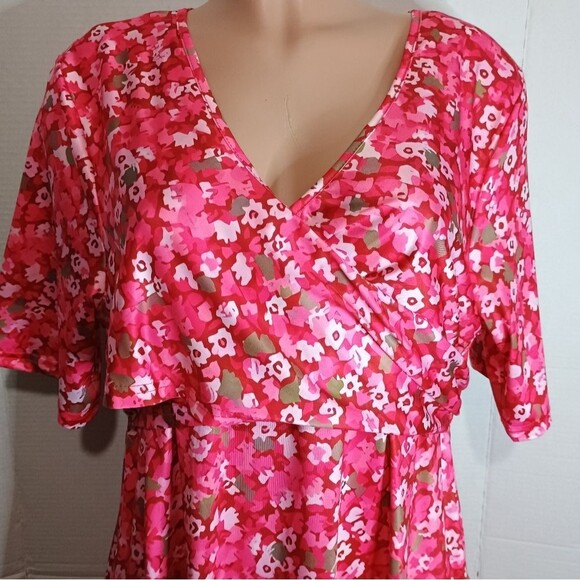 Made With Love Floral Pink Maxi Dress Size XL NWOT - Picture 2 of 3